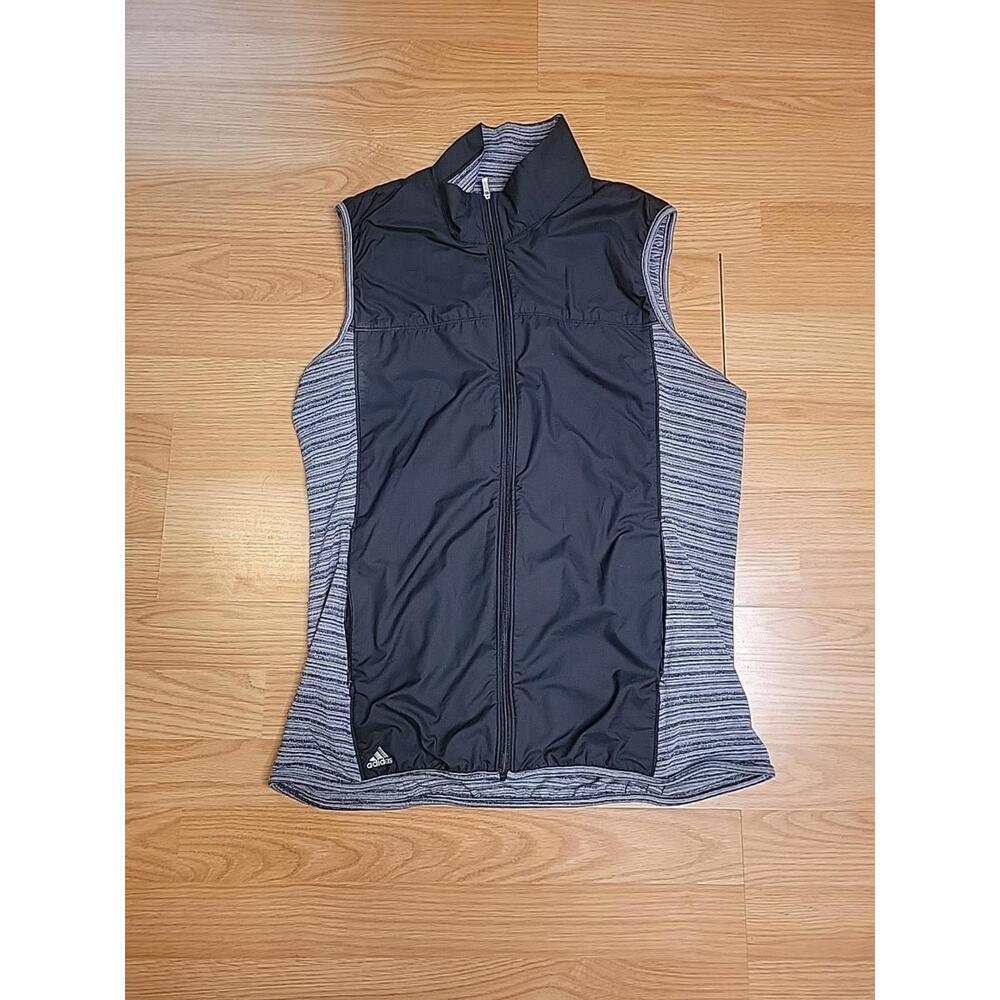 Women's Adidas L Black/Gray Golf Vest Pre-Owned